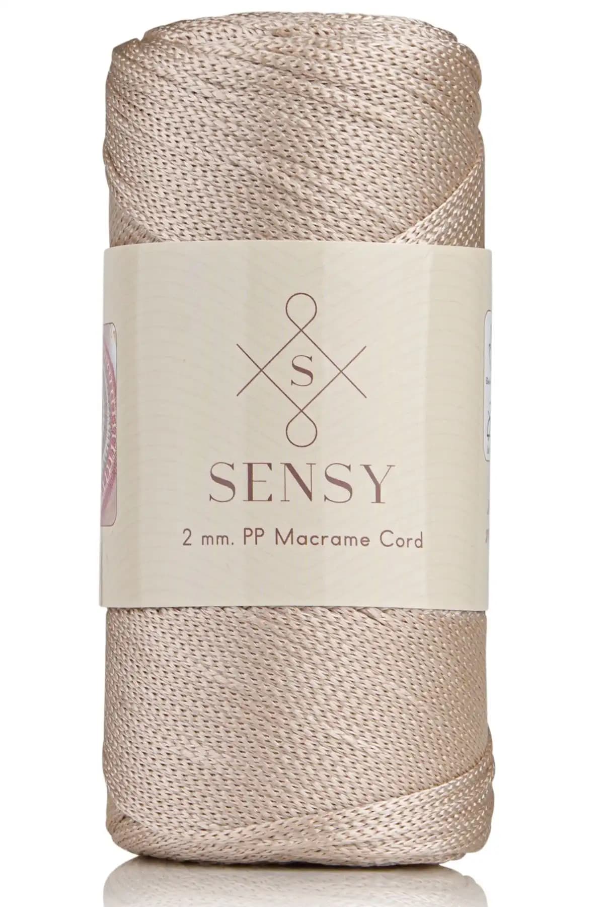 SENSY 2 Mm - 200 gr Polyester Makrome Ipi Sütlü Kahve 230 M Polyester Makrome Ip Supla Ip Ve Çanta Ipliği