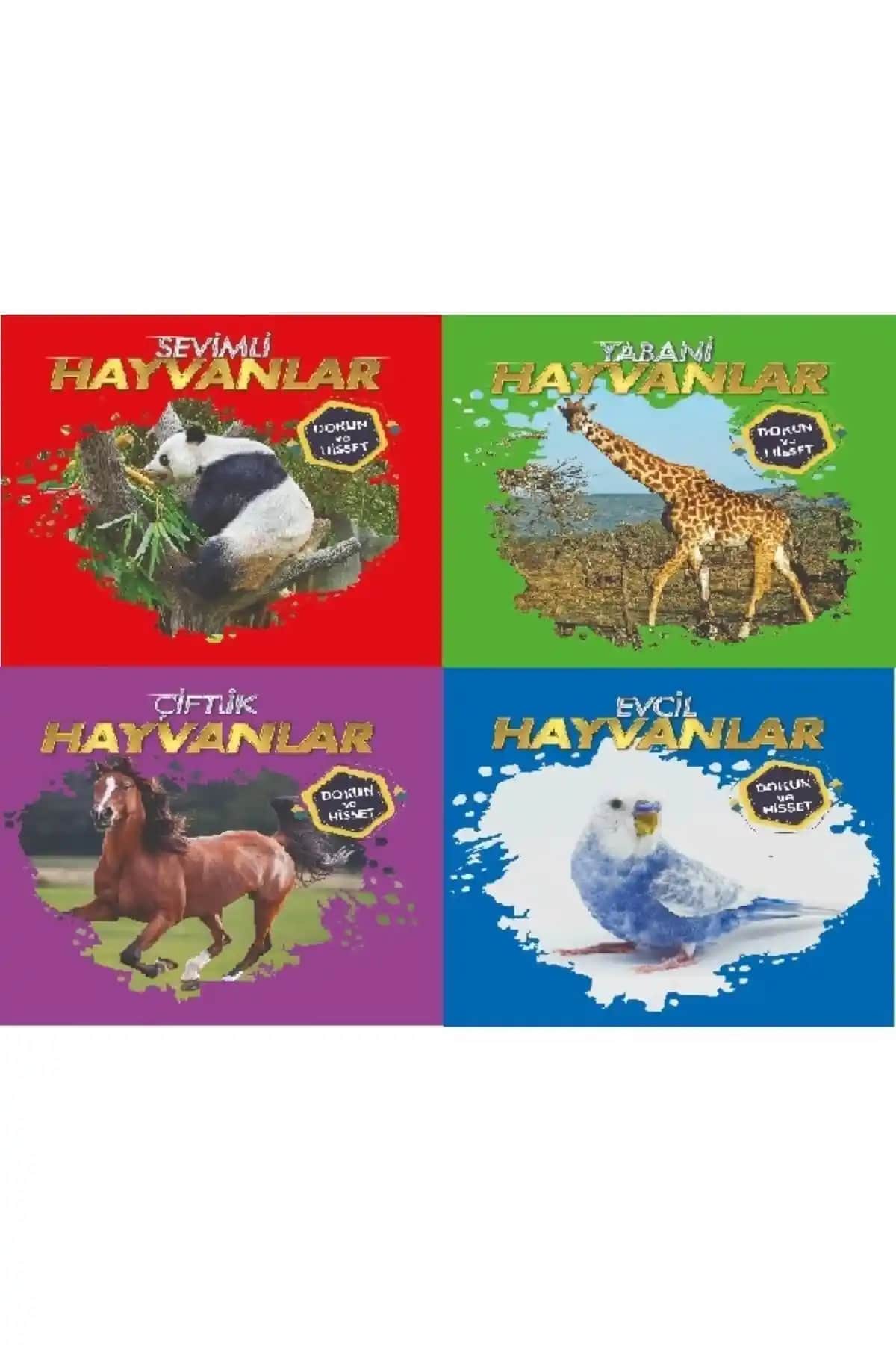 0-6 Yaş Duyu Gelişimini Destekleyen Dokun ve Hisset Seti Eğitici Kitaplar