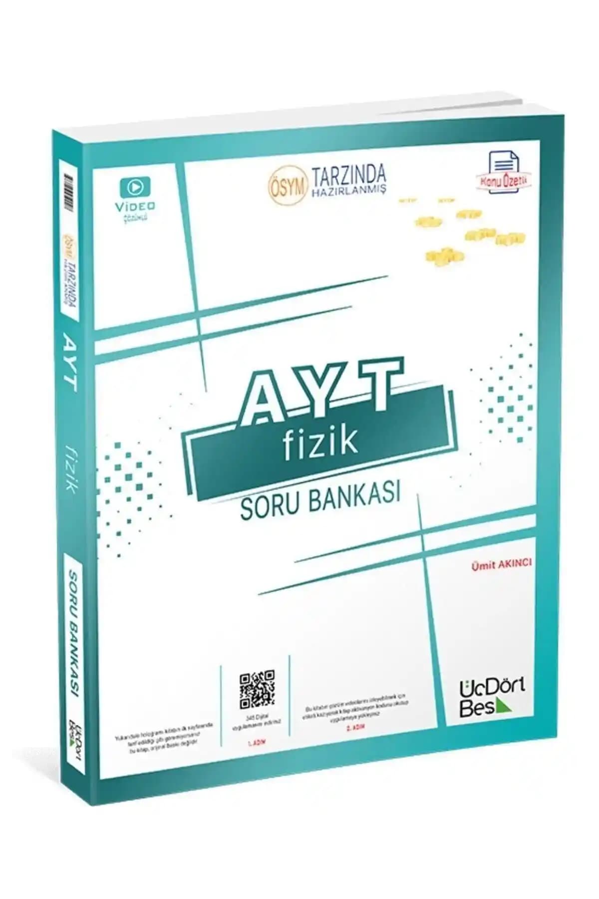345 AYT Fizik Soru Bankası 2025 Üç Dört Beş Yayıncılık Güncel ve Kapsamlı