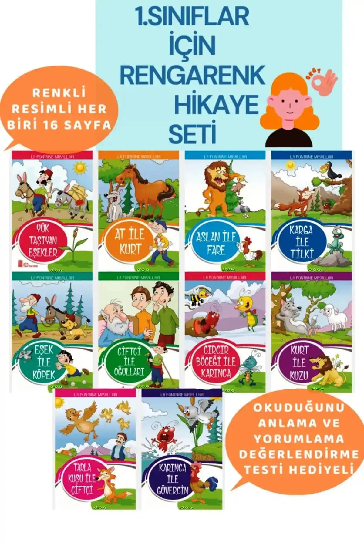 Ata Yayıncılık 1. Sınıf İçin Hikaye Seti Çocuklar İçin Eğlenceli ve Eğitici Kitaplar
