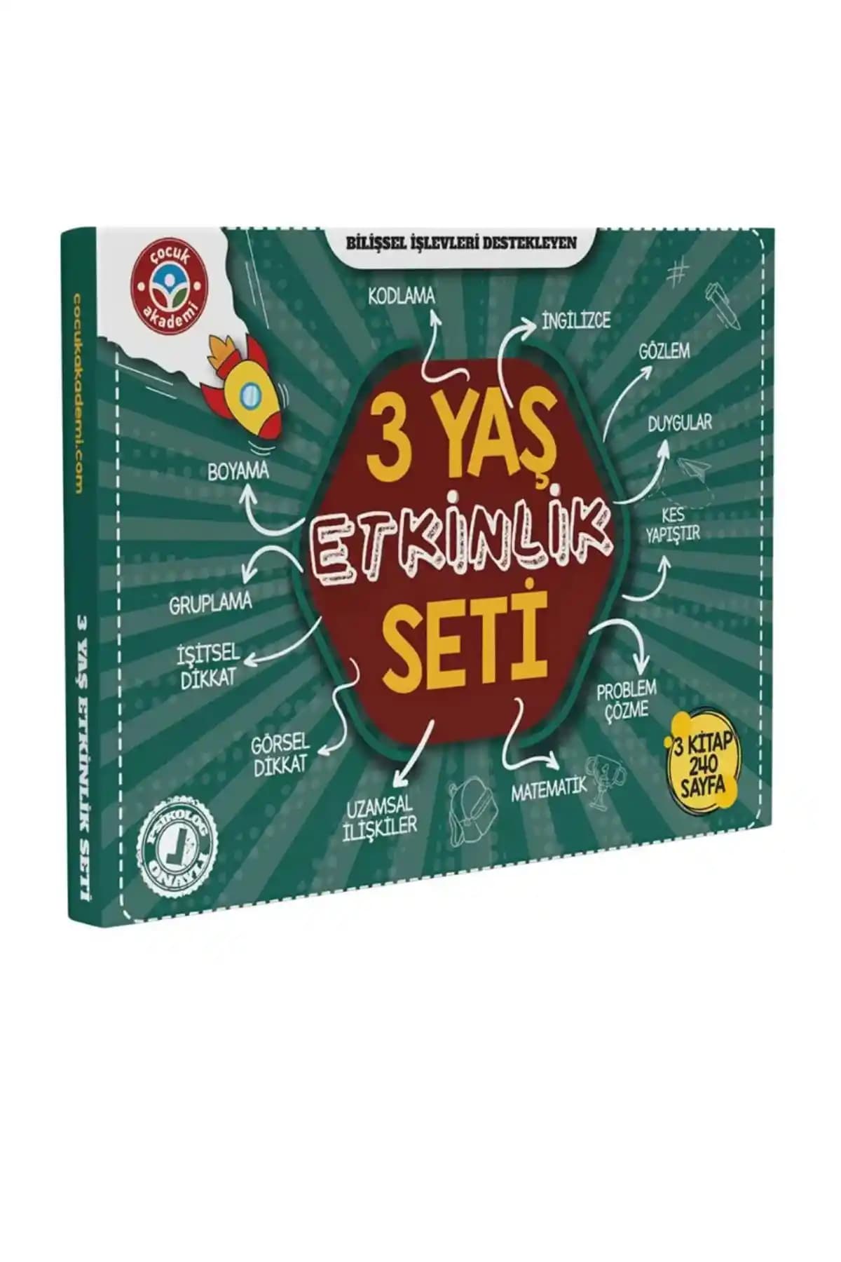 Çocuk Akademi Etkinlikler Kitabı 3 Yaş İçin Eğlenceli ve Geliştirici Aktiviteler Seti