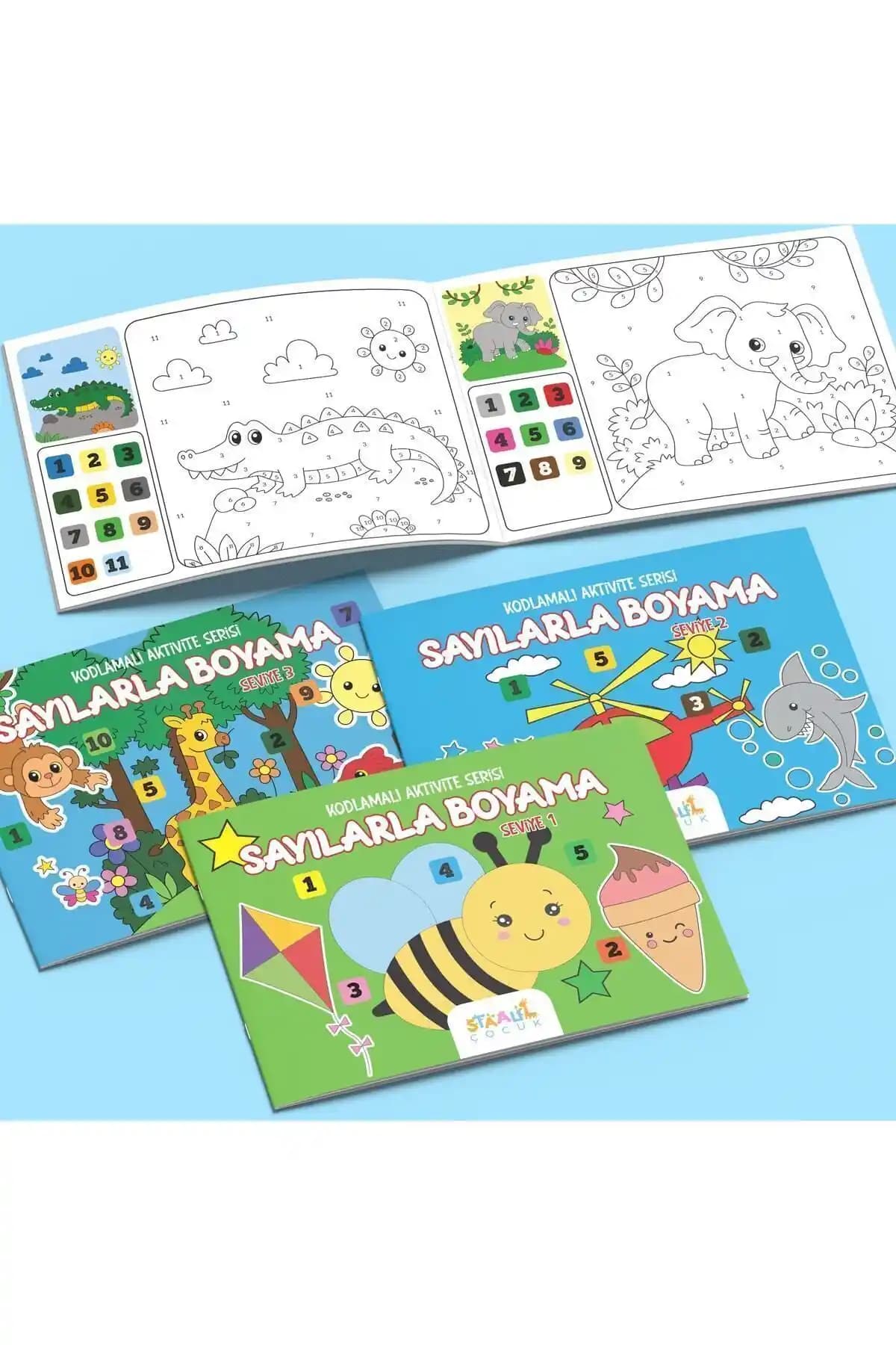 Çocuklar İçin Sayılarla Boyama Kitabı Seti Eğitici ve Eğlenceli Aktivite Kaynağı
