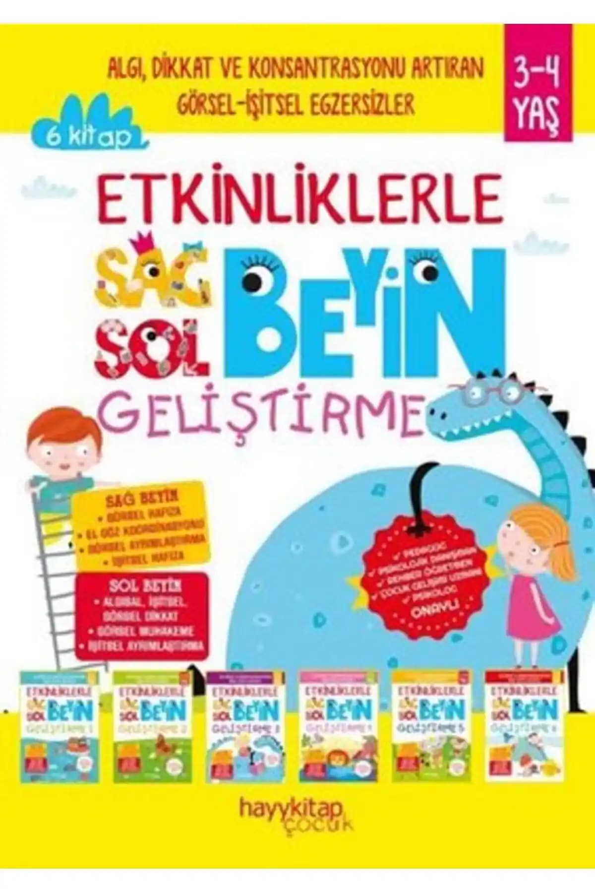 Hayykitap Sağ Beyin Sol Beyin Geliştirme Seti 3-4 Yaş Çocuklar İçin Eğitim Aracı