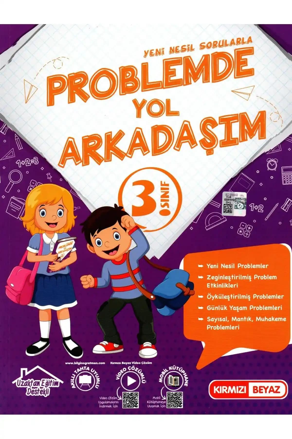 Kırmızı Beyaz Yayınları 3. Sınıf Problemde Yol Arkadaşım Kitabı Öğrencilerin Problem Çözme Becerilerini Geliştirir