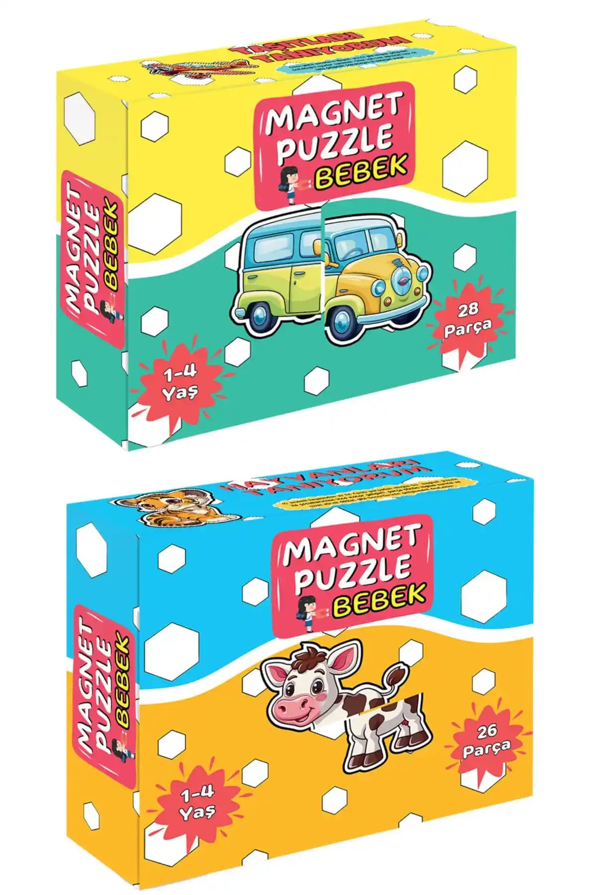 Minkino 2'li Magnet Puzzle Setleri Çocuklar İçin Eğitici ve Eğlenceli Oyuncaklar