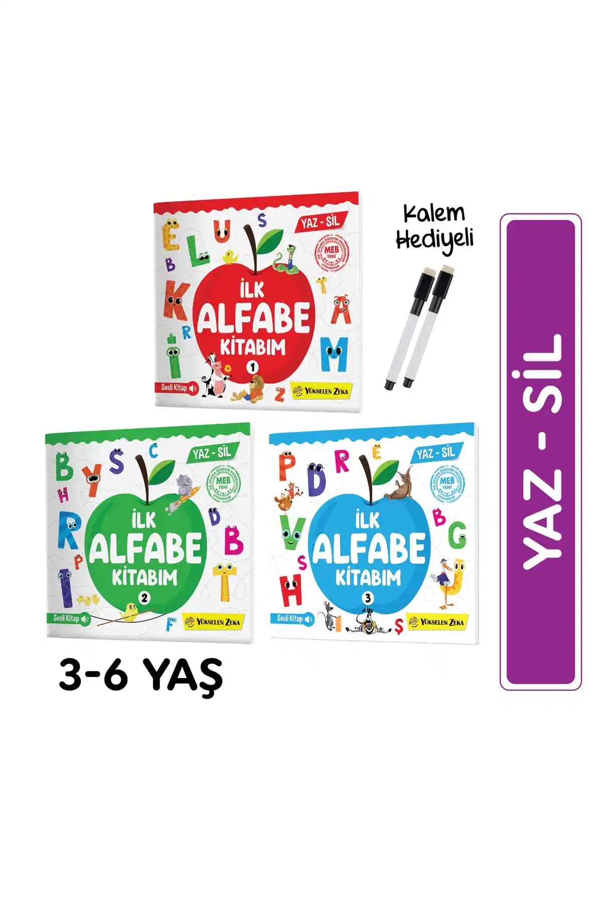 Yükselen Zeka İlk Alfabe Kitabım Yaz Sil Serisi çocukların harf öğrenimini kolaylaştıran eğitici araç