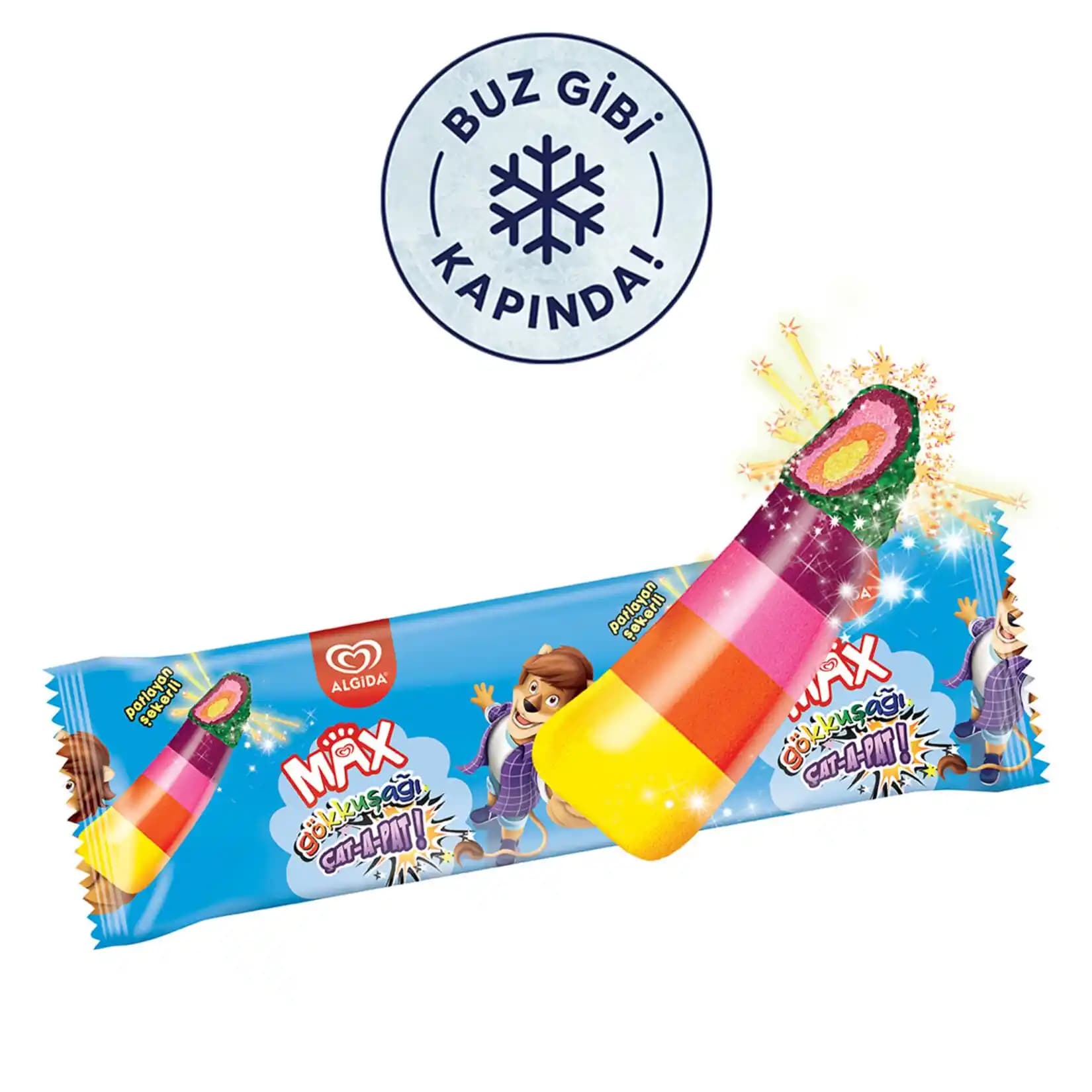 Algida Max Gökkuşağı Renkli ve Lezzetli Dondurma: Çocuklar ve Aileler İçin Popüler Tatlı Seçeneği