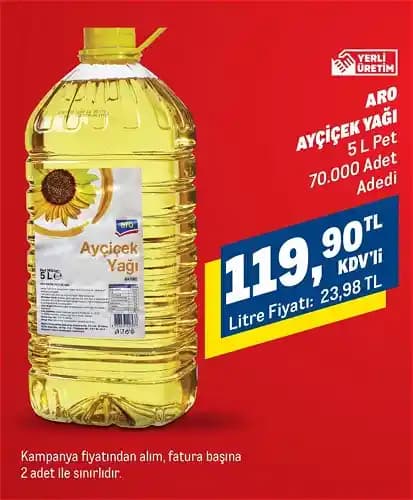 Aro Ayçiçek Yağı: Sağlıklı ve Doğal Bir Mutfak İçin Güvenilir Seçenek