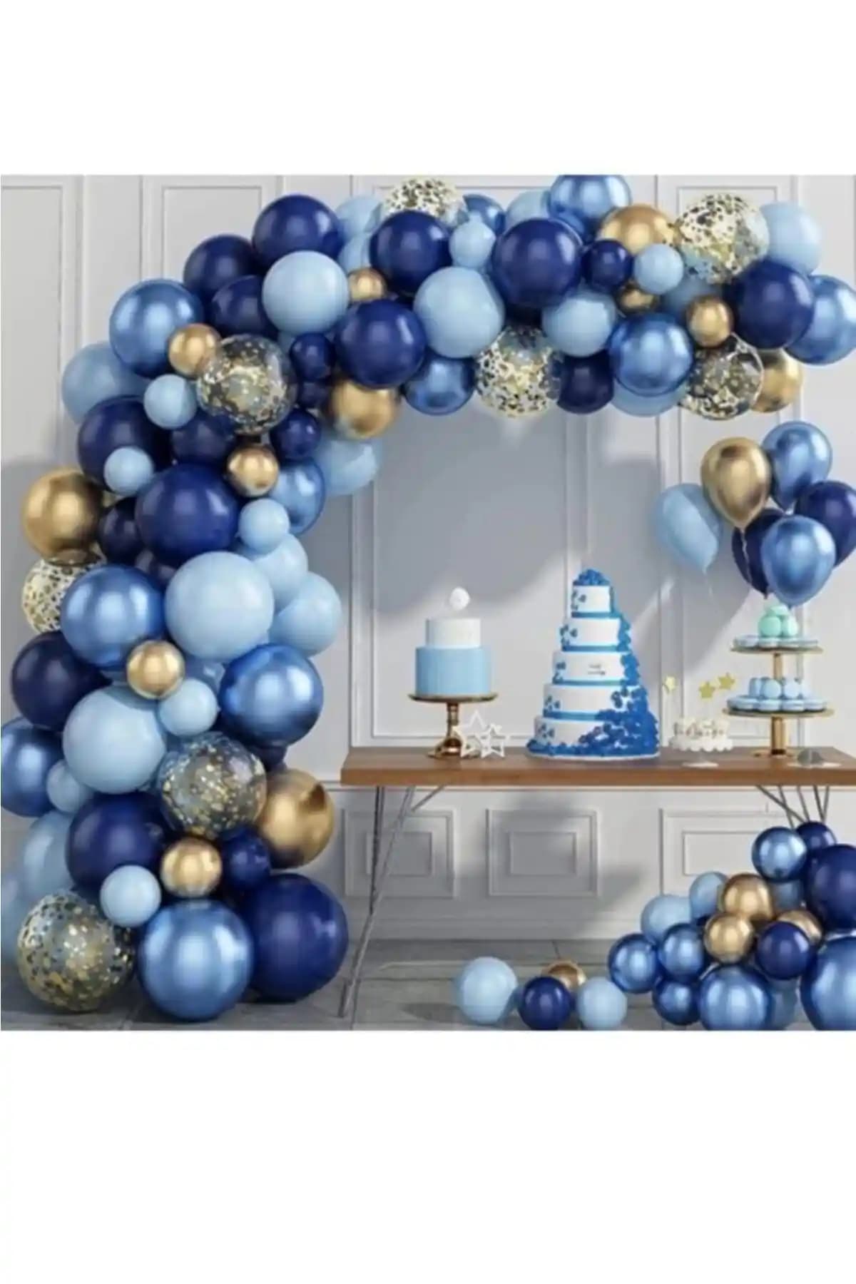 BeySüS Mavi Lacivert 65 Li Balon Zinciri Süsleme Seti Modern ve Şık Partiler İçin
