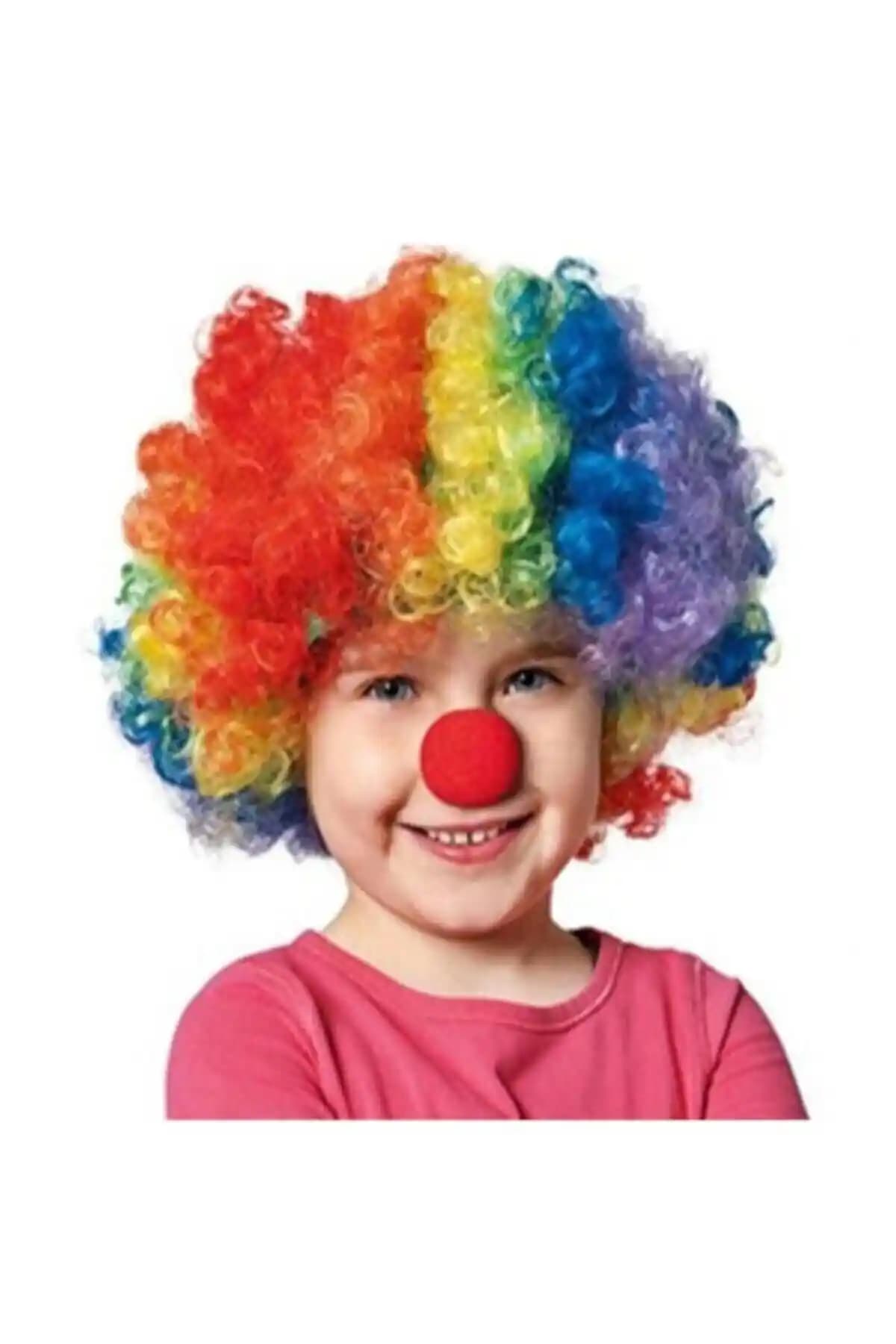 BeySüS Renkli Palyaço Peruk Seti: Çocuk ve Yetişkinler İçin Eğlenceli Aksesuar