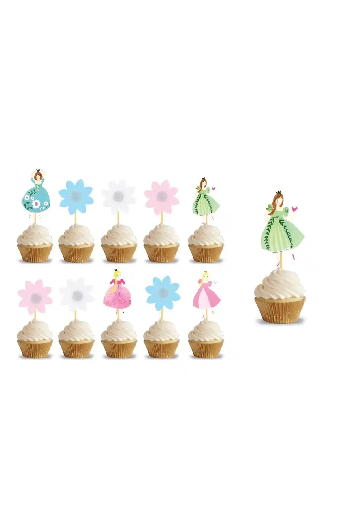 Big Party Meri Meri Prenses Simli Baskılı Parti Kürdanı Çocuk ve Gençler İçin Renkli Dekorasyon Seçeneği