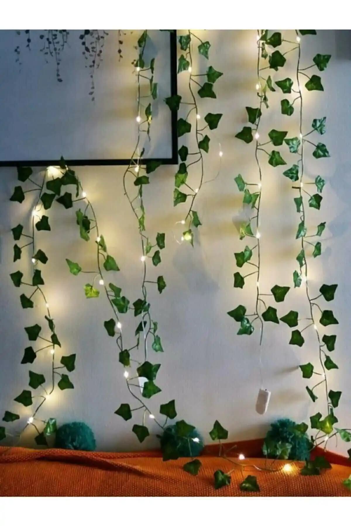 DDTREND Yeşil Yapraklı Yapay Sarmaşık ve Peri LED Işık ile Modern Dekorasyon Çözümleri