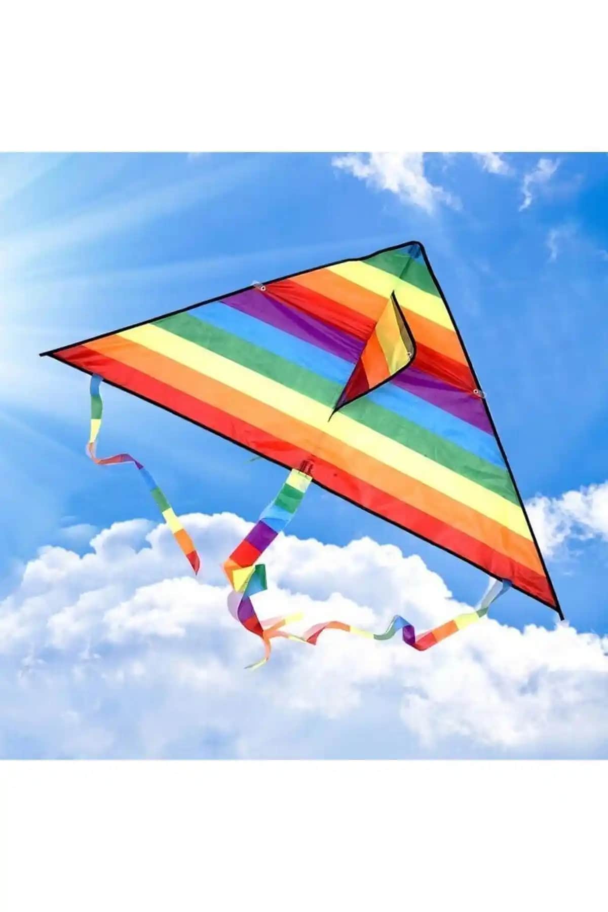 Gökkuşağı Temalı Büyük Boy Uçurtma Renkli Tasarımı ve Dayanıklılığıyla Gökyüzünde Eğlence