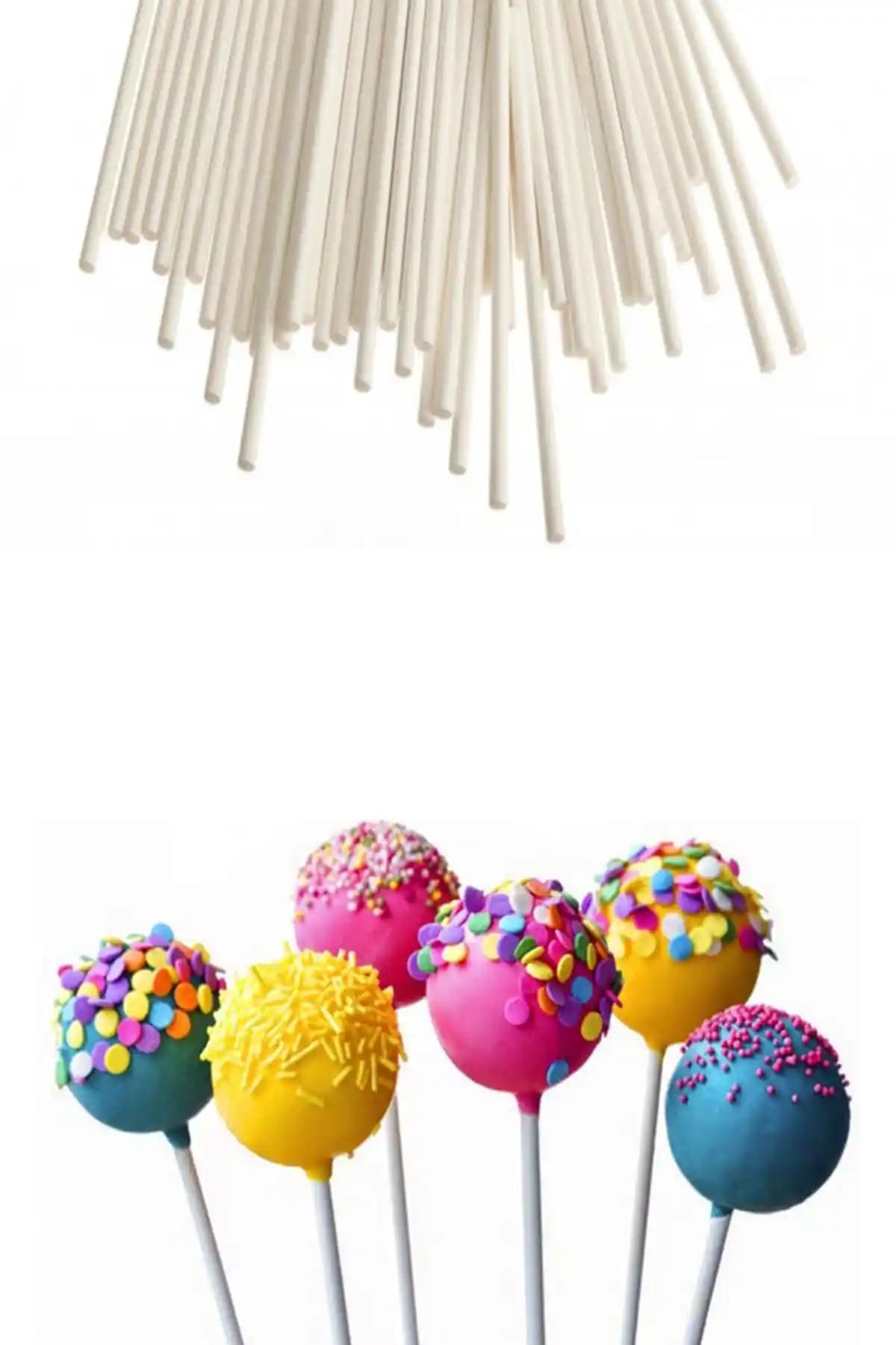 Kazanabil 20'li Cake Pops Lolipop Pasta Çubukları Estetik ve Fonksiyonel Sunum için Uygun