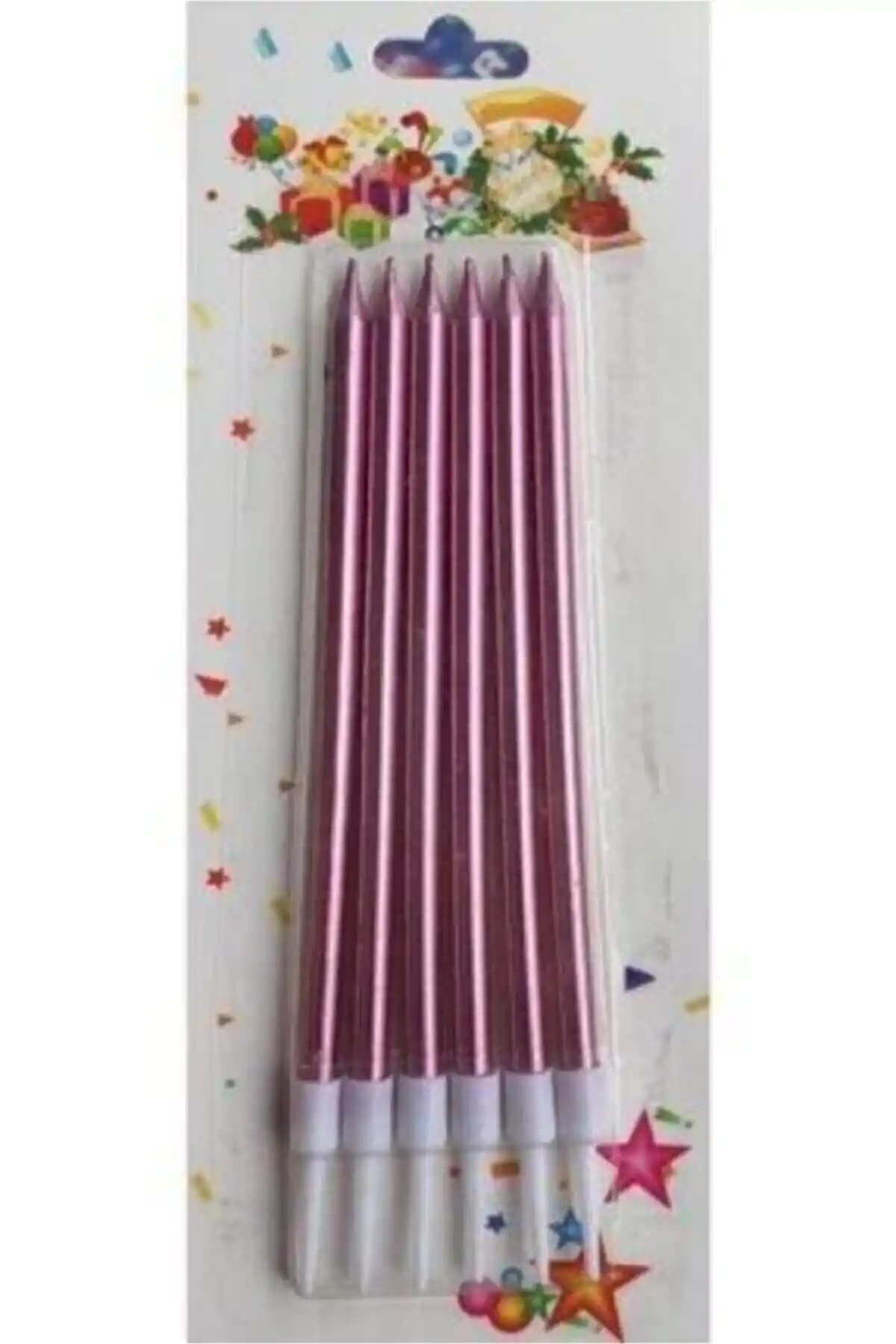 Parti Sürprizi Metalik Krom Pembe Mumlar: Şık ve Dayanıklı Dekoratif Mumlar