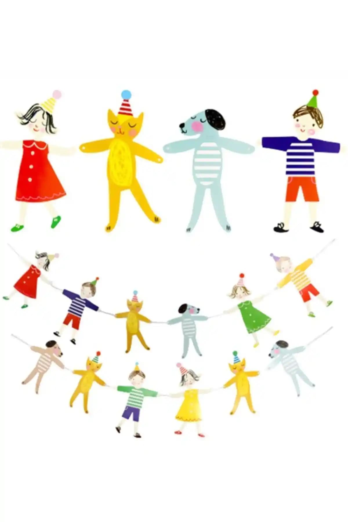 Partifabrik Neşeli Çocuklar Banner Süs: Renkli ve Eğlenceli Doğum Günü Dekoru