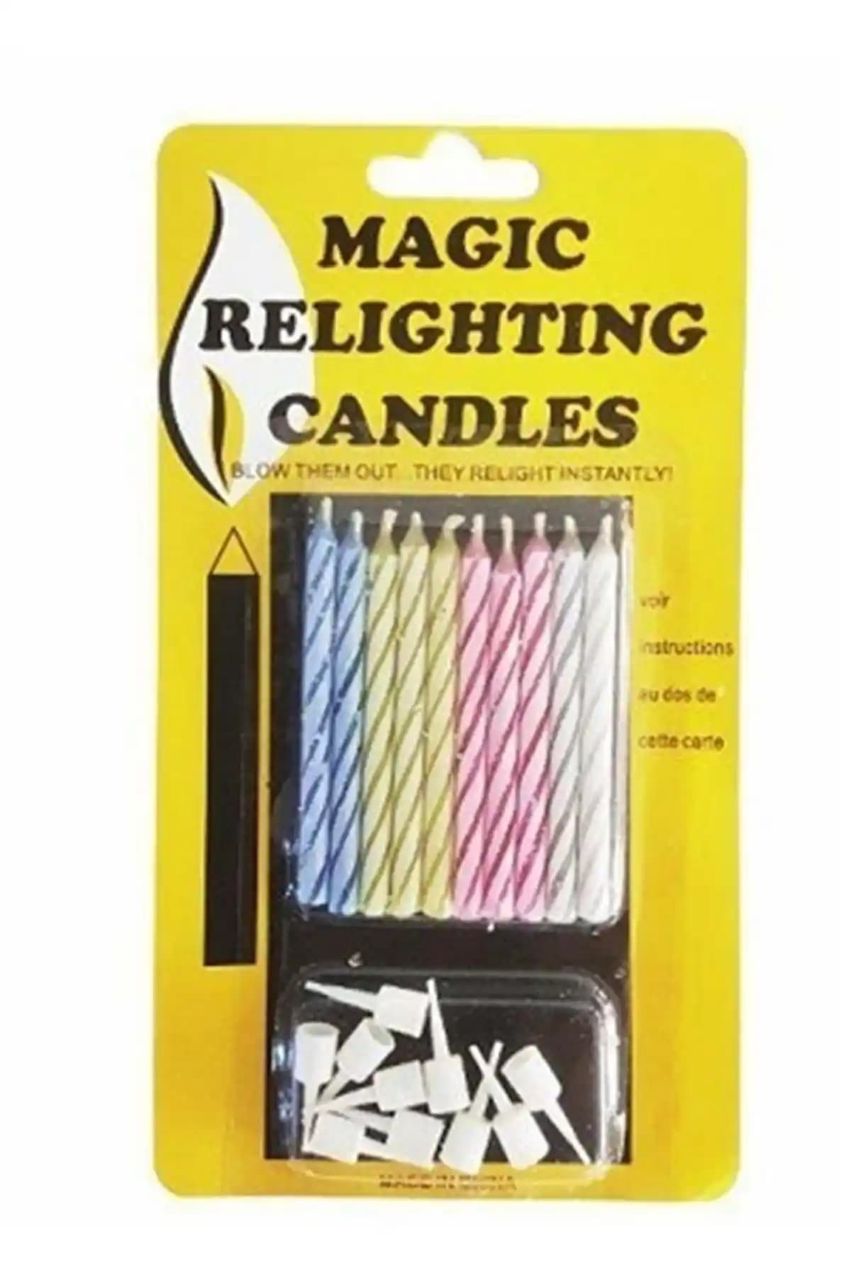 Renkli ve Eğlenceli Doğum Günü Partisi İçin Turkuaz Party Şaka Mumları 10'lu Paket