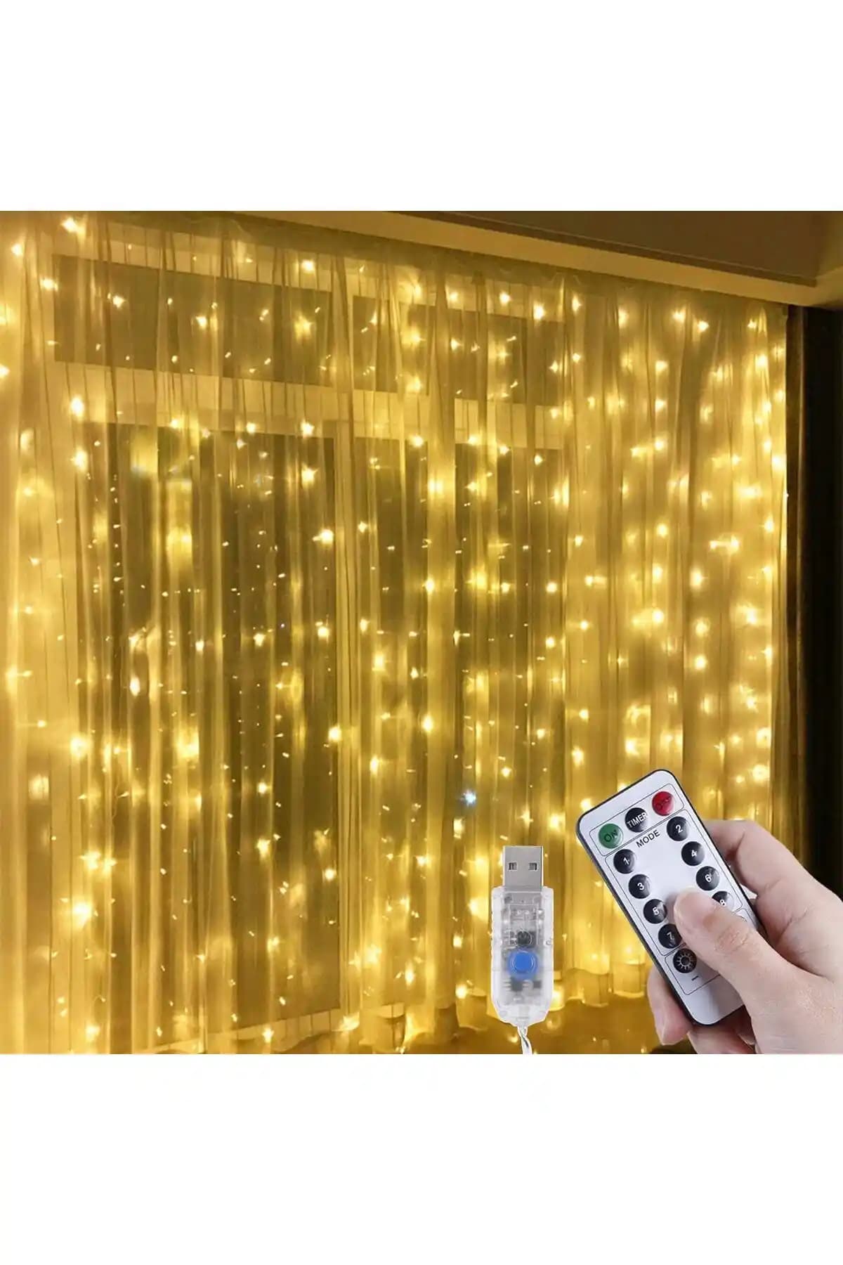 Robeve 3x3 Metre USB Peri LED Perde, Çok Modlu Işık Efektleri ve Kolay Kullanım