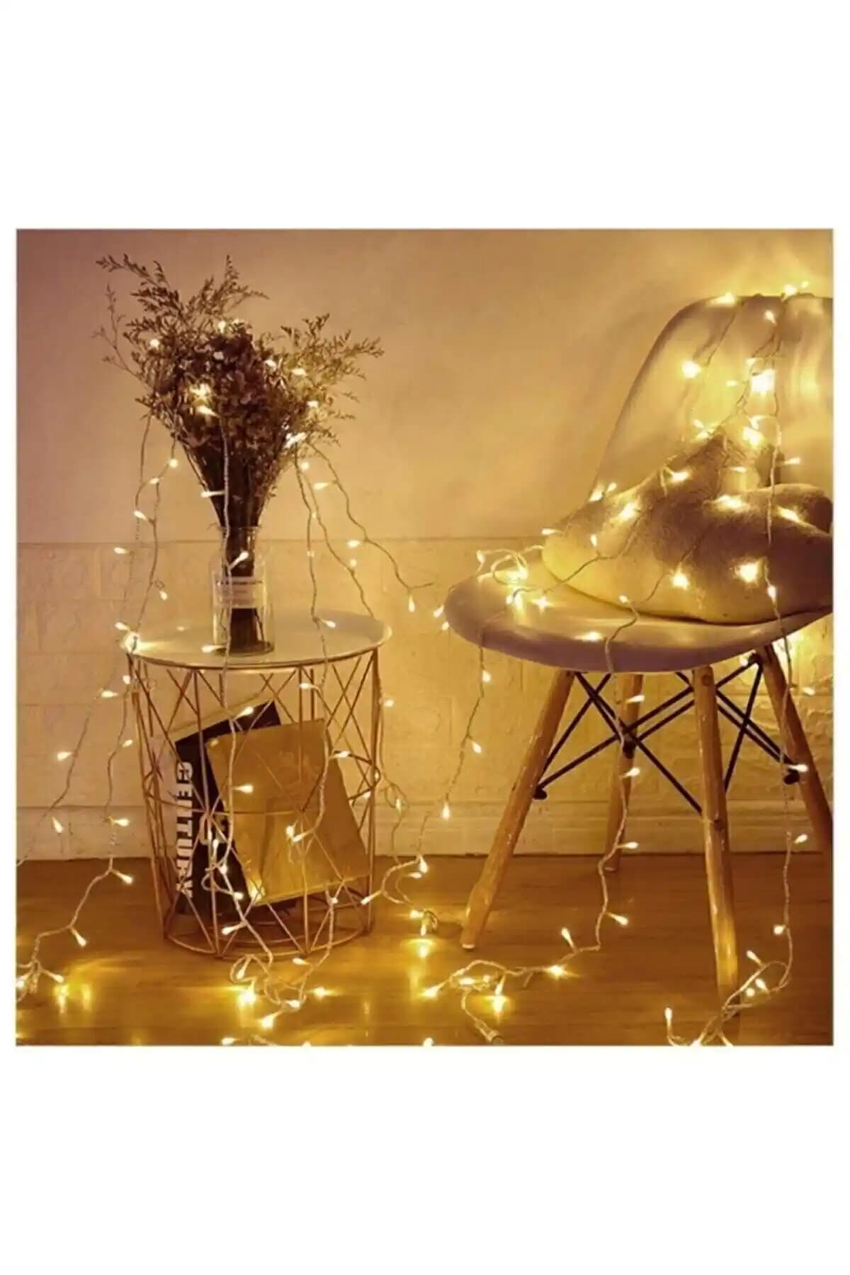 WENTER 100 LED Sarı Fişli Dekor Lambası Yılbaşı ve Partiler İçin Uygun