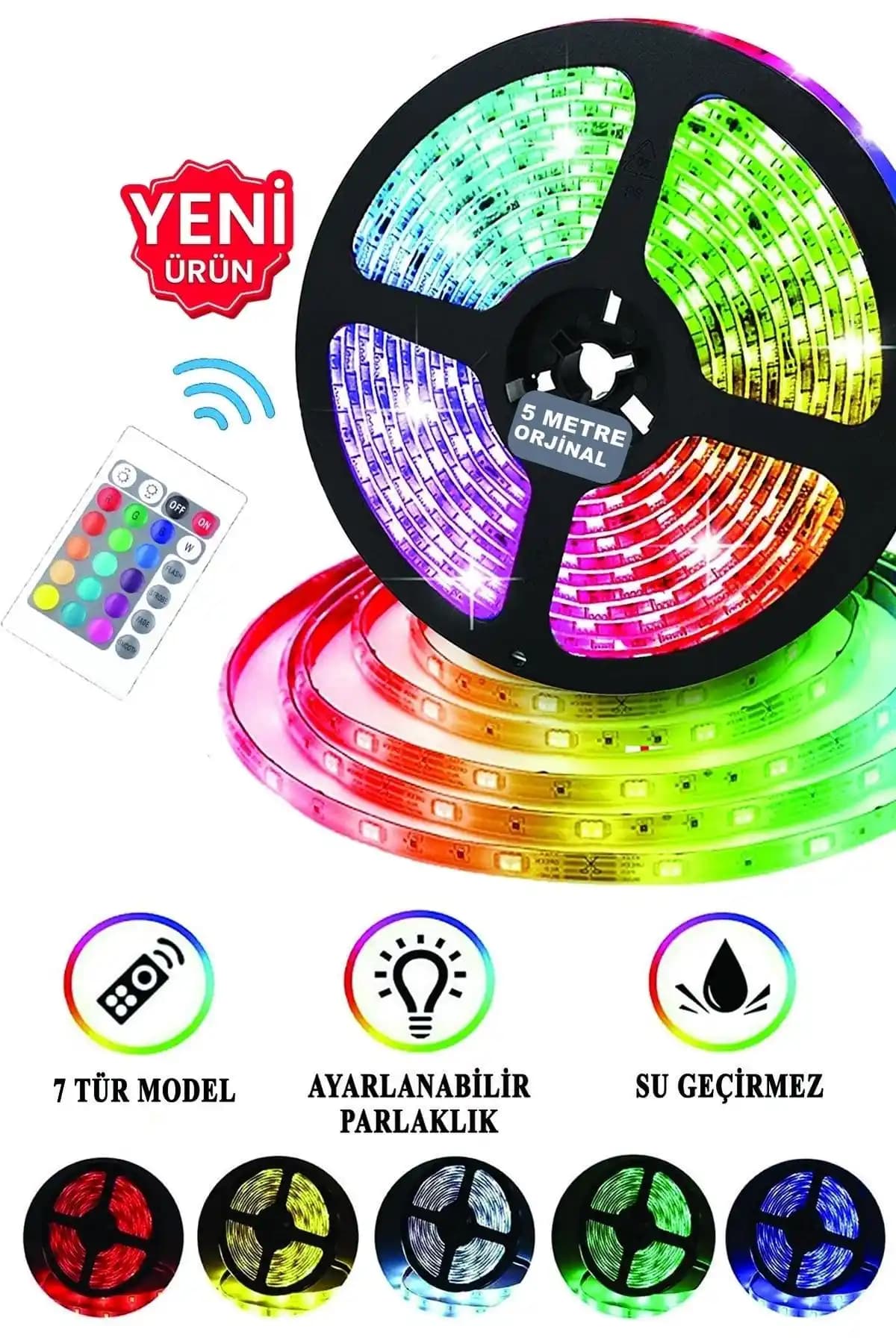 Yopigo 5 MT Kumandalı RGB Şerit Led: İç ve Dış Mekan Kullanımı İçin Optimal Aydınlatma Çözümü