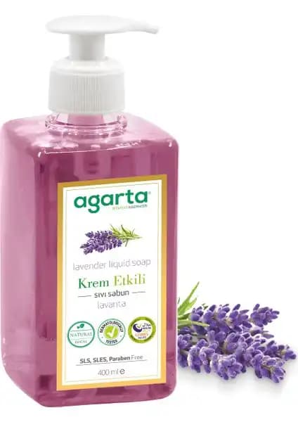 Agarta Lavanta Doğal Krem Etkili Sıvı Sabun Cilt Dostu ve Ferahlatıcı Temizlik Ürünü