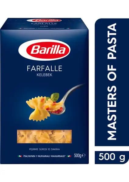 Barilla Kelebek/Farfalle Sade Makarna: Yüksek Kalite ve Estetikle Sunulan İtalyan Makarnası