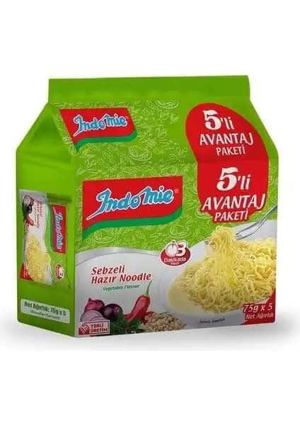 Indomie 5'li Paket Sebzeli Noodle - Hızlı ve Lezzetli Öğün Seçeneği
