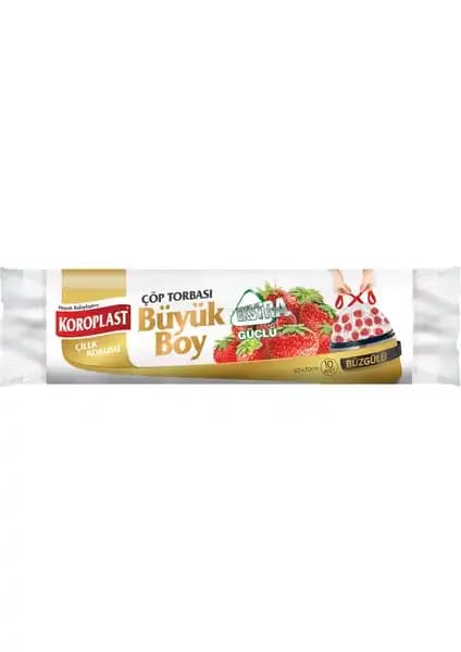 Koroplast Çilek Kokulu Büyük Boy Büzgülü Çöp Poşeti Temizlik ve Hijyen İçin Uygun Bir Seçenek