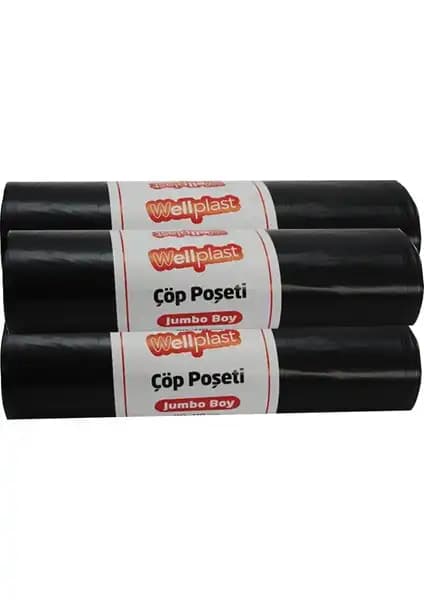 Wellplast Jumbo 80x110 Siyah Çöp Poşeti Dayanıklılık ve Kullanım Kolaylığı Sunar