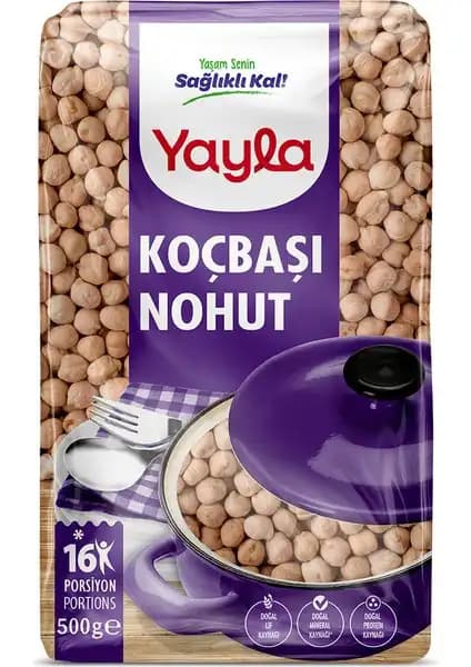 Yayla Koçbaşı Nohut 500 gr – Kaliteli ve Kolay Pişirilen Irili Bakliyat Seçeneği