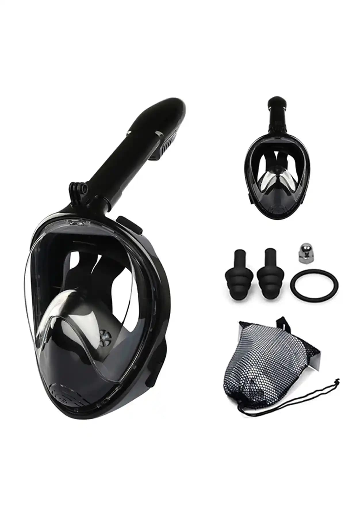 Genel Markalar Lxl Tam Yüz Siyah Dalış Maskesi: Yüksek Görüş ve Konfor Sağlayan Su Altı Ekipmanı