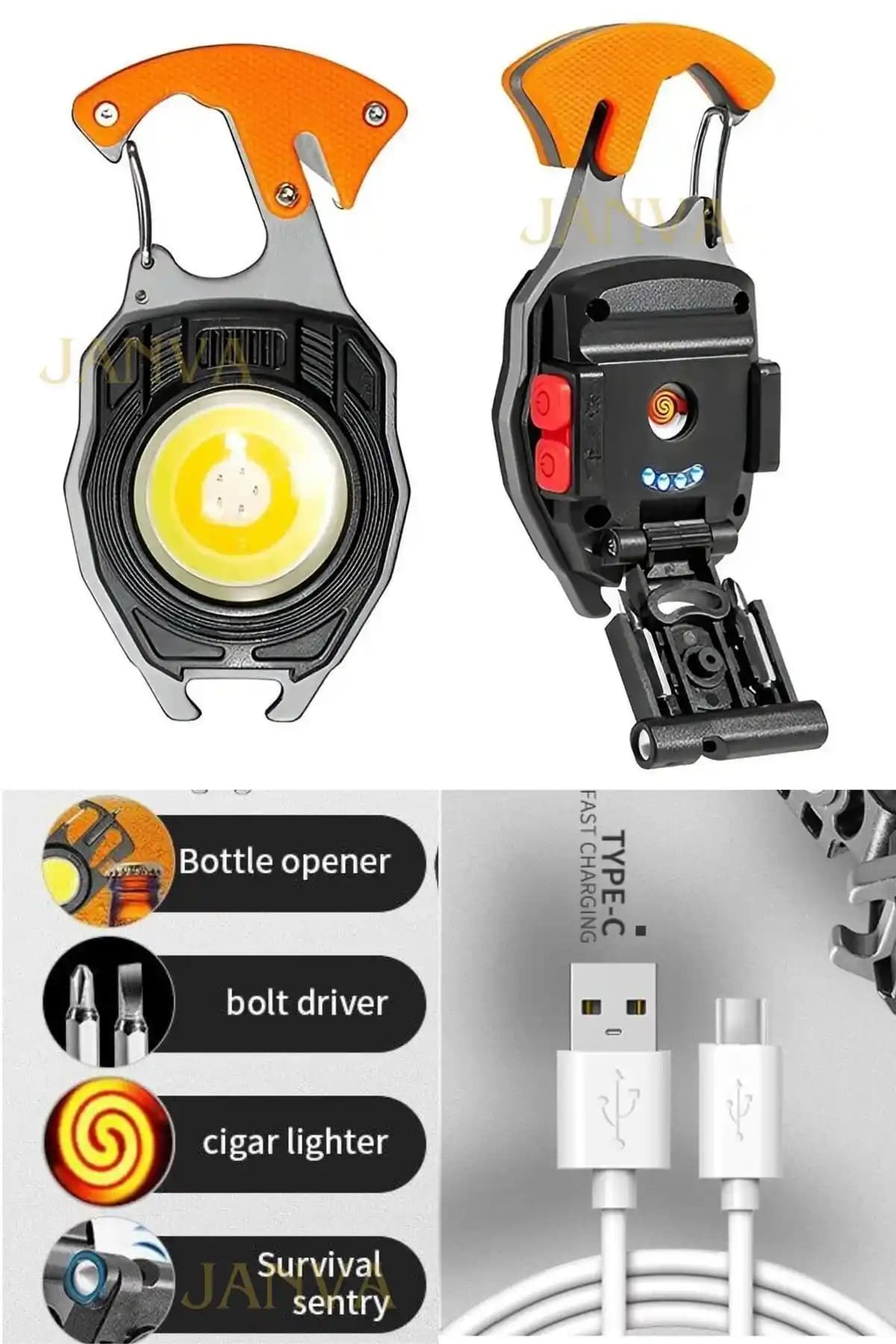 Janva Çok Fonksiyonlu Kamp Feneri ve Anahtarlık ile Her Ortamda Güçlü Aydınlatma