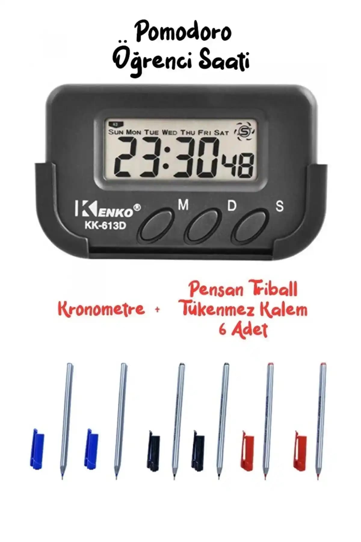 Kenko Pensan Tükenmez Kalem Seti ve Pomodoro Öğrenci Saati ile Verimlilik Artırıcı Çözümler