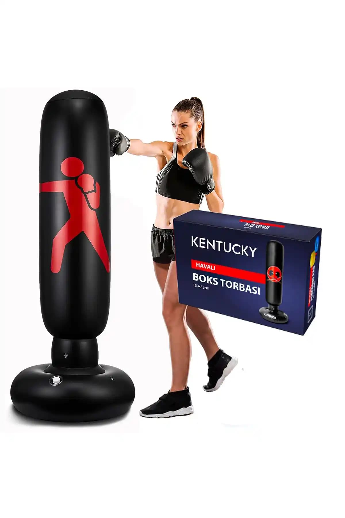 Kentucky Blanka 160 cm Dikey Ayaklı Şişme Boks Torbası Spor ve Antrenman İçin Uygun