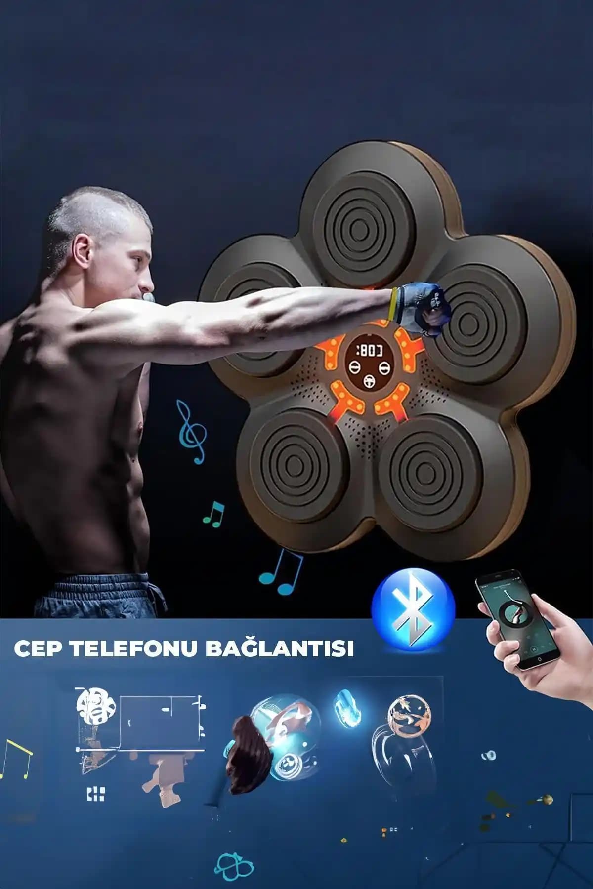 ROBO Müzikli Duvar Boks Padi: Evde Spor ve Eğlence İçin Dayanıklı ve Çok Fonksiyonlu Ürün