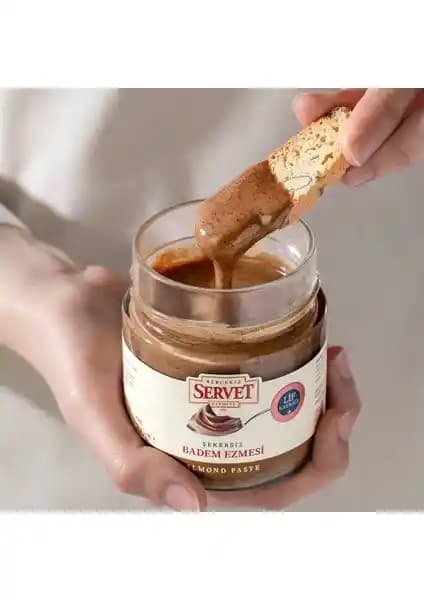 Servet Şeker %100 Doğal Badem Ezmesi Sağlıklı ve Katkısız Lezzetli Alternatif