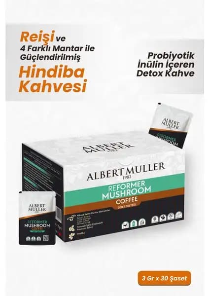 Albert Muller Reishi ve 4 Mantarlı Hindiba Kahvesi Sağlıklı ve Doğal Bir Kahve Alternatifi