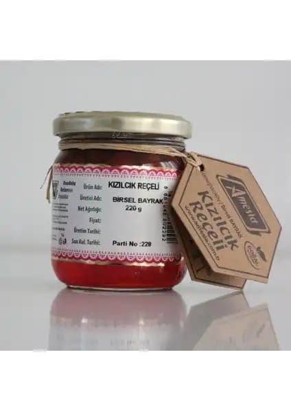 Amesia Kızılcık Reçeli 220 gr doğal içerikleri ve yüksek meyve oranıyla sağlıklı kahvaltı seçeneği