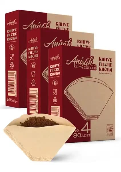 Anisah Coffee 3'lü Filtre Kahve Kağıdı Doğal ve Çevre Dostu Kahve Demleme Malzemeleri