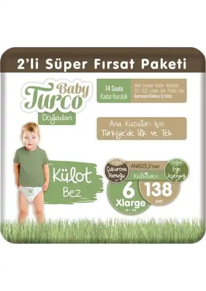Baby Turco Doğadan 2'li Süper Fırsat Paketi Külot Bez 6 Numara Xlarge Detaylı İnceleme
