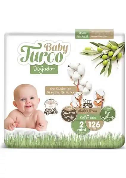 Baby Turco Doğadan 2 Numara Mini Bebek Bezi: Güvenli ve Konforlu Bebek Bakımı İçin