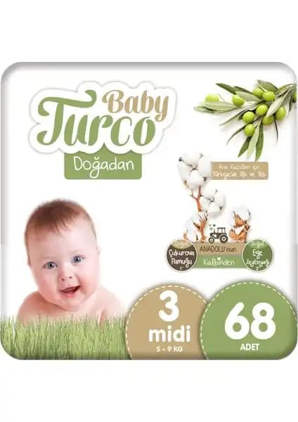 Baby Turco Doğadan 3 Numara Midi Bez: Doğal ve Güvenli Bebek Bezleri