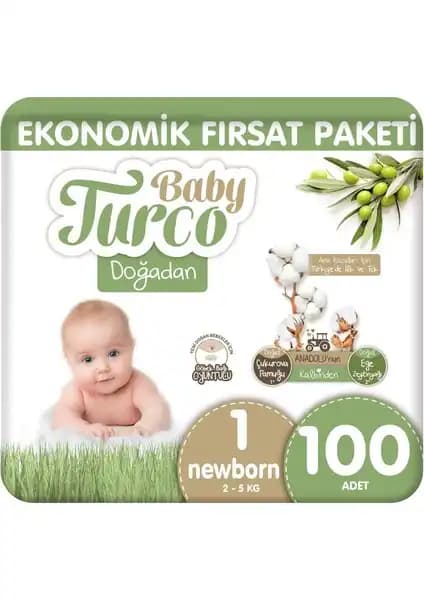 Baby Turco Doğadan Ekonomik Bebek Bezi Paketi Yeni Doğan 1 Numara Ürün Özellikleri