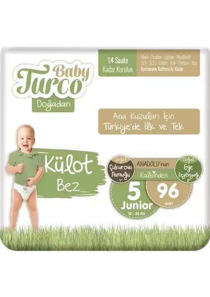 Baby Turco Doğadan Külot Bez 5 Numara Çocuklar İçin Güvenli ve Konforlu Kullanım