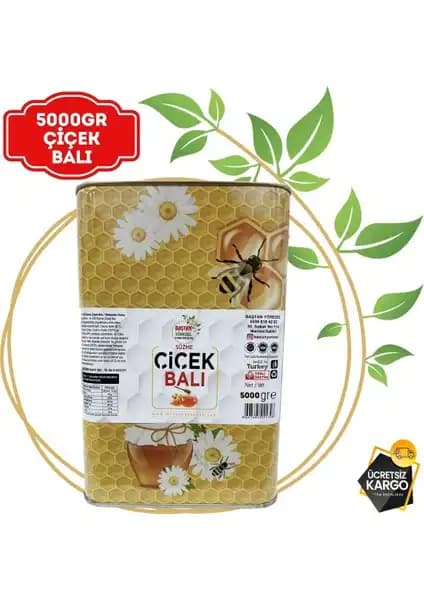 Baştan Yöresel 5kg Teneke Çiçek Balı Doğal ve Saf Aromasıyla Sağlıklı Bir Seçenek