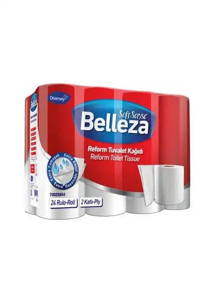Belleza Tuvalet Kağıdı Reform 24 Rulo Yüksek Kalite ve Hijyen Standartlarıyla Sunulur