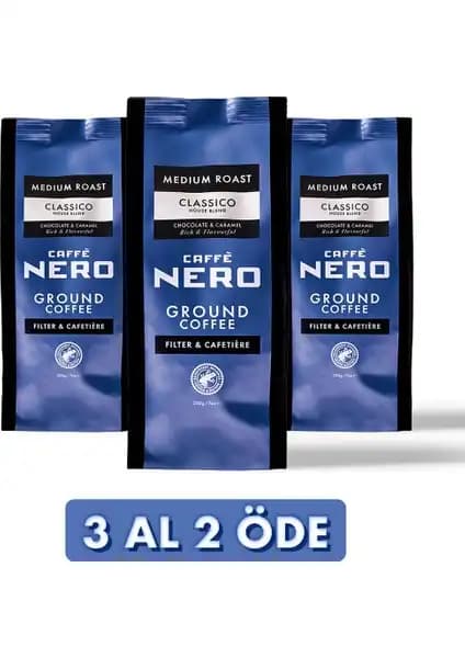 Caffe Nero Classico Öğütülmüş Kahve - Zengin aroma ve dengeli tat ile kaliteli kahve deneyimi