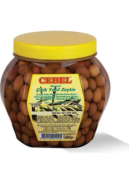Cebel Çizik Yeşil Zeytin 1000 gramlık doğal ve lezzetli ürün