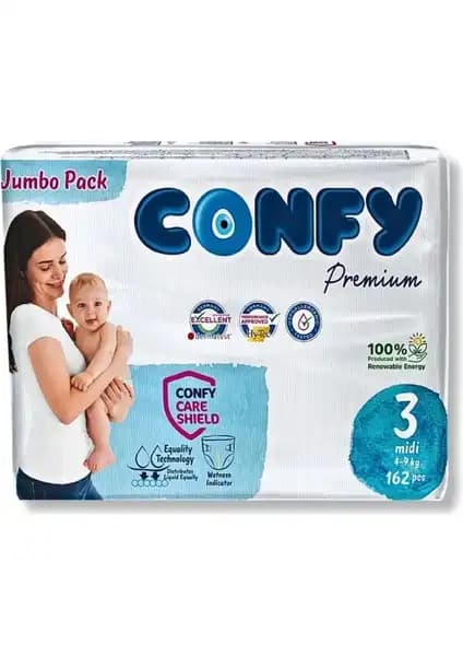 Confy Premium Bebek Bezi 3 Numara Güvenli ve Konforlu Kullanım İçin Tasarlandı