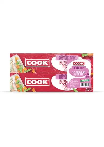 Cook Buzdolabı Poşeti Büyük Boy 30X45Cm Gıda Saklama ve Mutfak Pratikliği Çözümü